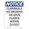 Signmission OSHA Notice Sign, Flammable No Smoking Or Open Flames, 24in X 18in Decal, 18" W, 24" L, Portrait OS-NS-D-1824-V-12773 - alternate 1